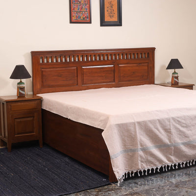 Brown - double handloom cotton bed sheet (108 x 90 in) 33