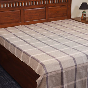 Brown - double handloom cotton bed sheet (108 x 90 in) 44