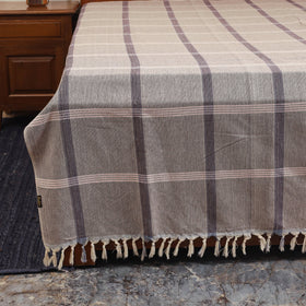 Brown - double handloom cotton bed sheet (108 x 90 in) 44