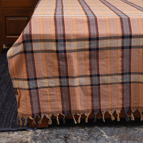 Brown - double handloom cotton bed sheet (108 x 90 in) 46