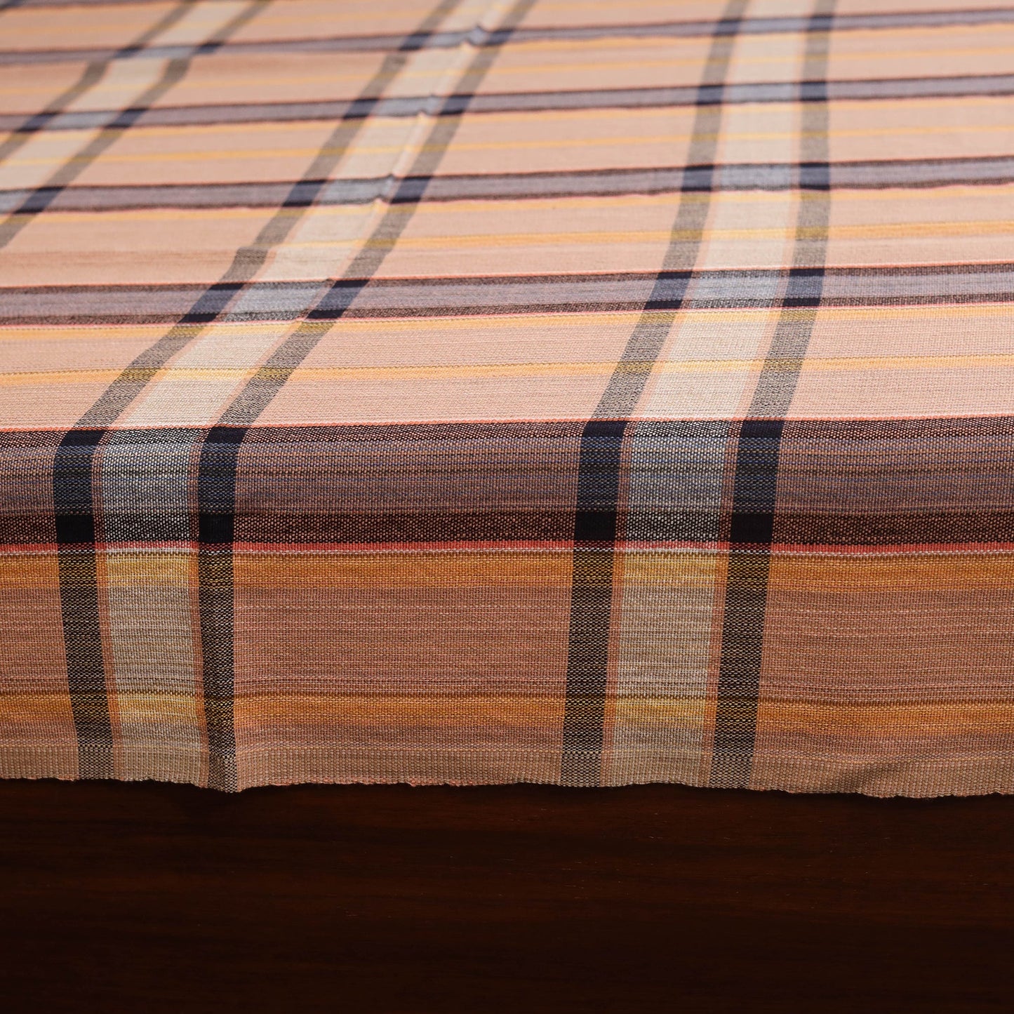 Brown - double handloom cotton bed sheet (108 x 90 in) 46