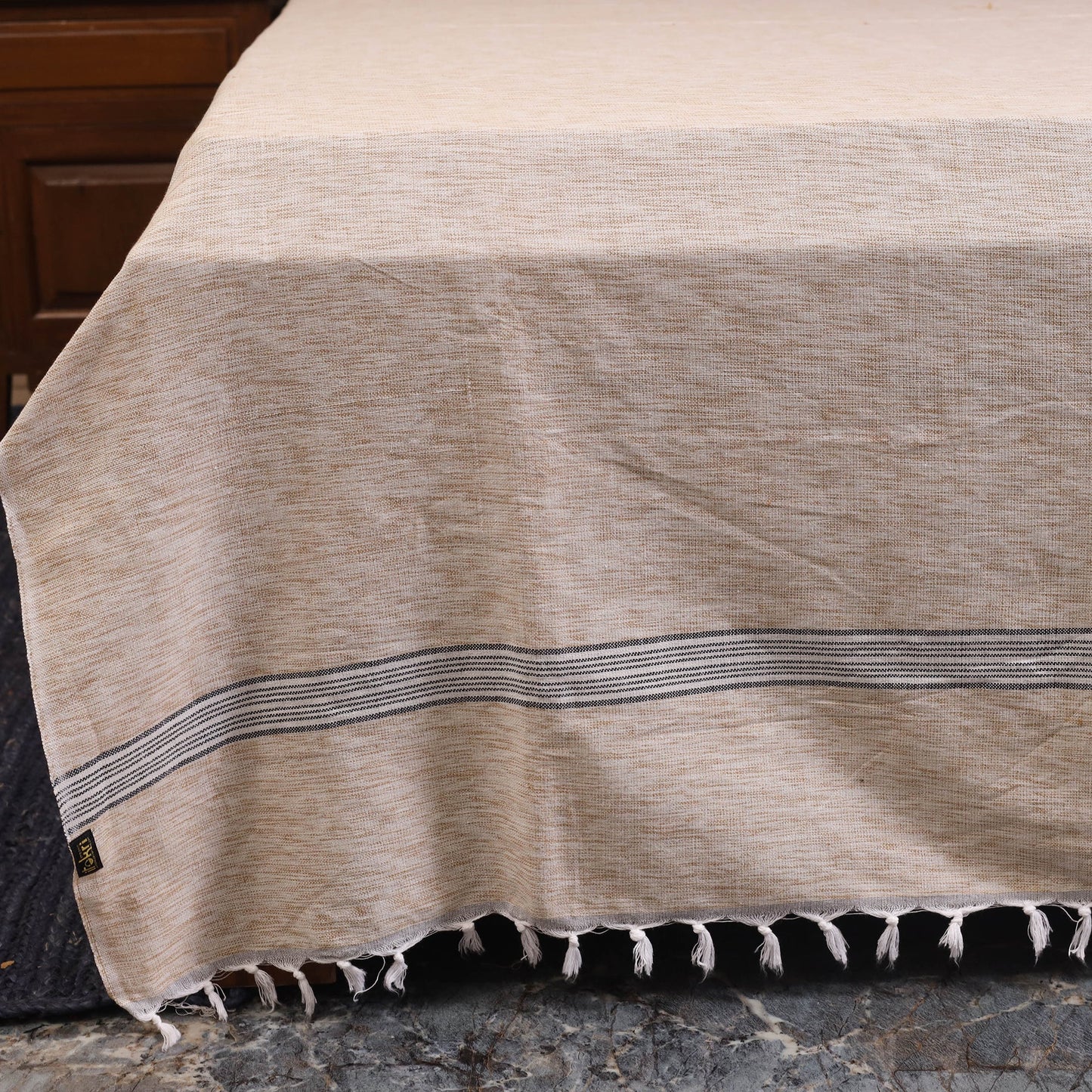 Brown - double handloom cotton bed sheet (108 x 90 in) 55