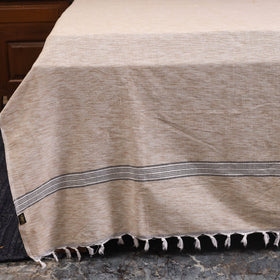 Brown - double handloom cotton bed sheet (108 x 90 in) 55