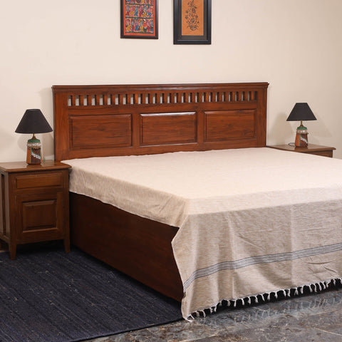 Brown - double handloom cotton bed sheet (108 x 90 in) 55