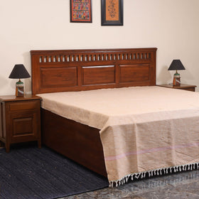 Brown - double handloom cotton bed sheet (108 x 90 in) 56