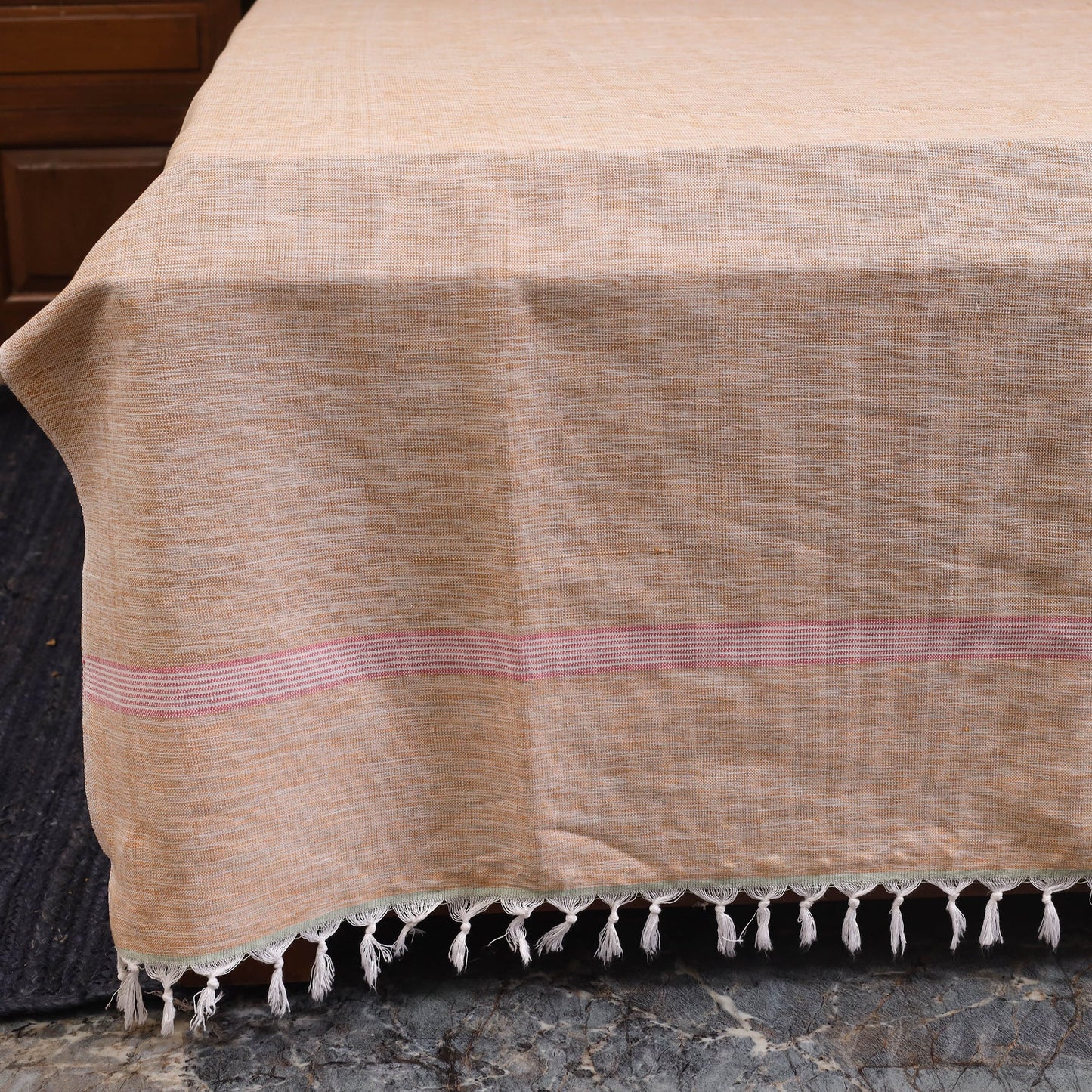 Brown - double handloom cotton bed sheet (108 x 90 in) 56