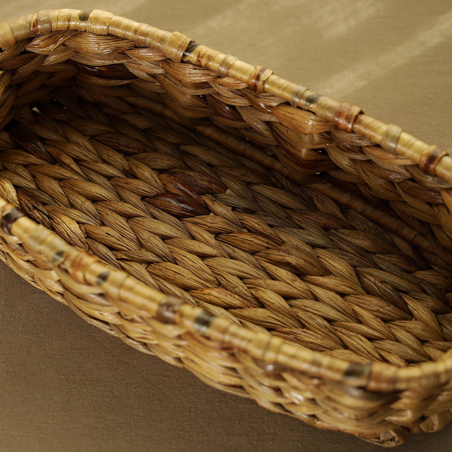 Brown Natural Handmade Water Hyacinth Tray 