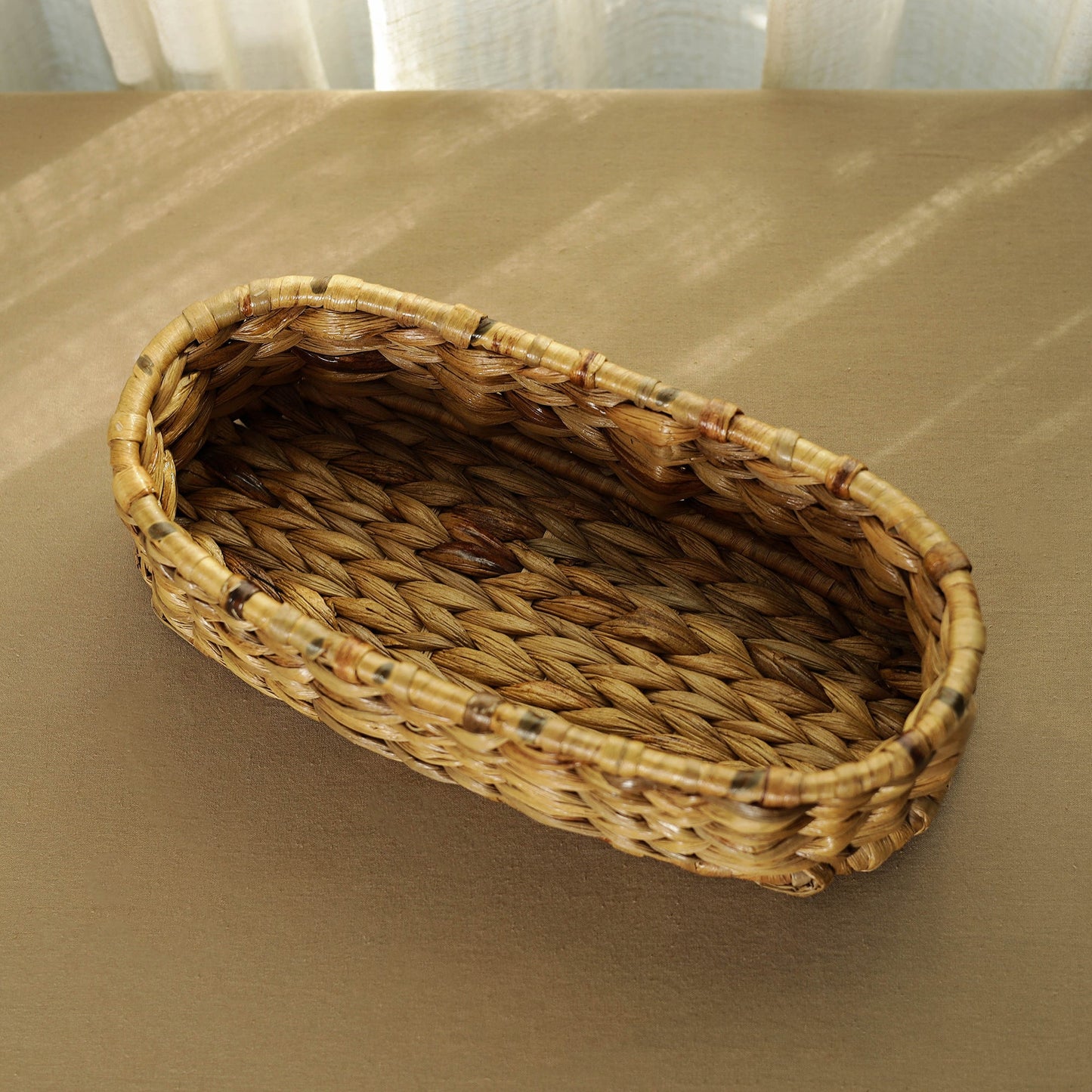 Brown Natural Handmade Water Hyacinth Tray 