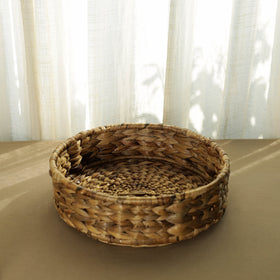 Brown Natural Handmade Water Hyacinth Tray 