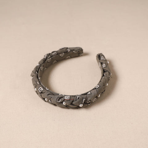 Fabart braided hair band with bead work 47 - handcrafted