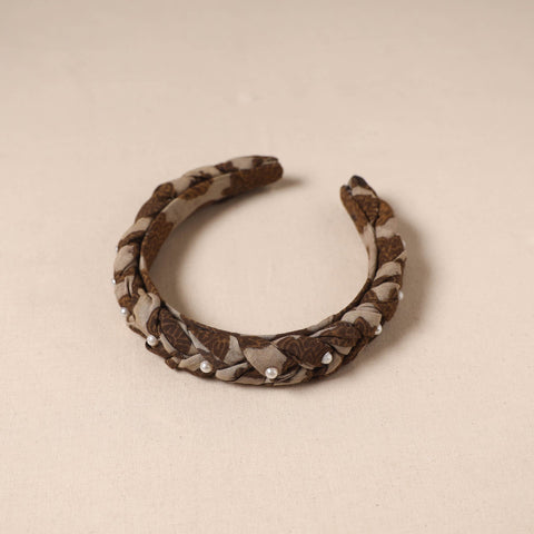 Fabart braided hair band with bead work 53 - handcrafted