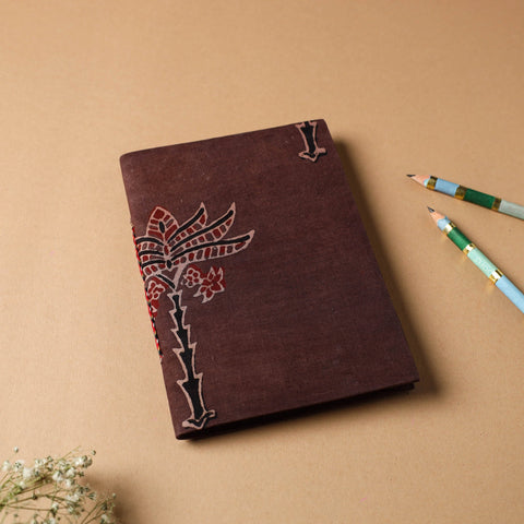 Brown - fabric cover handmade paper notebook (7 x 5 in) 46