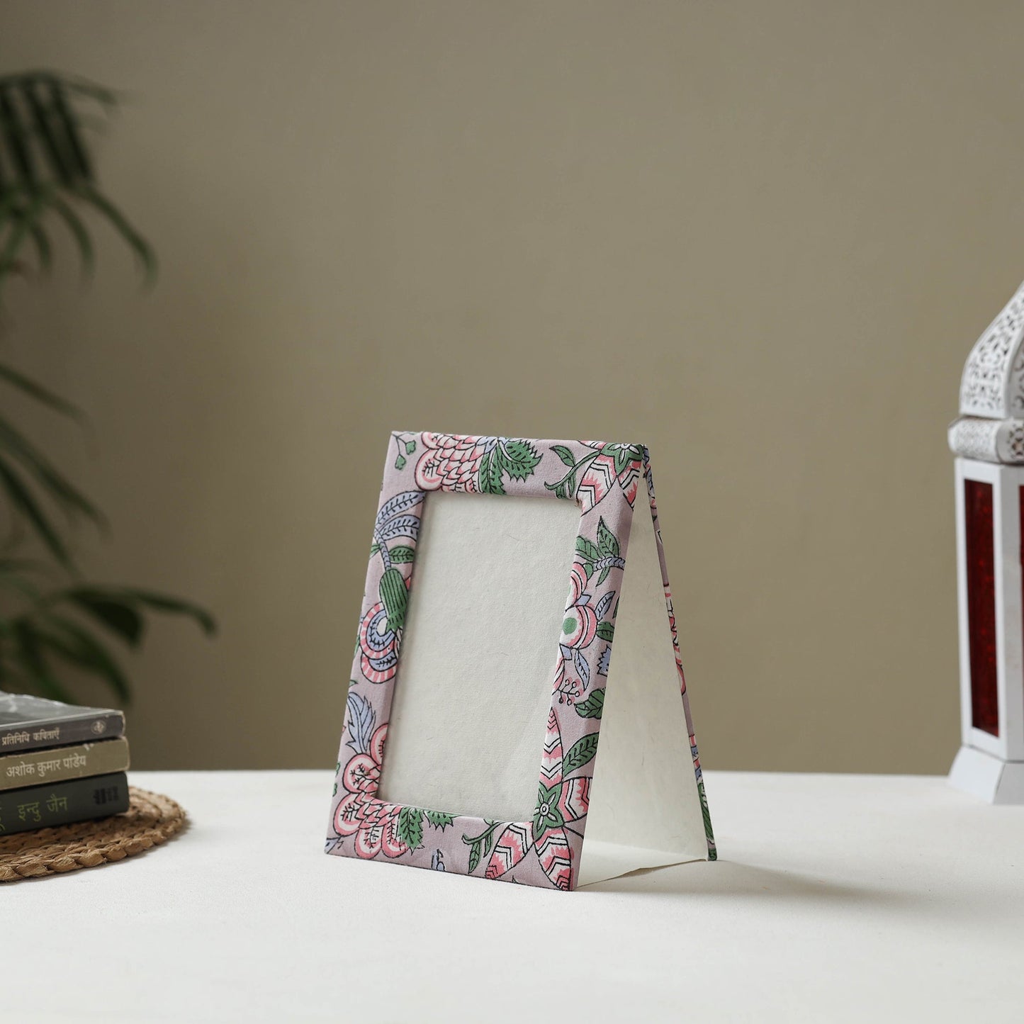 Brown - fabric embellished handmade photo frame (8 x 6 in)