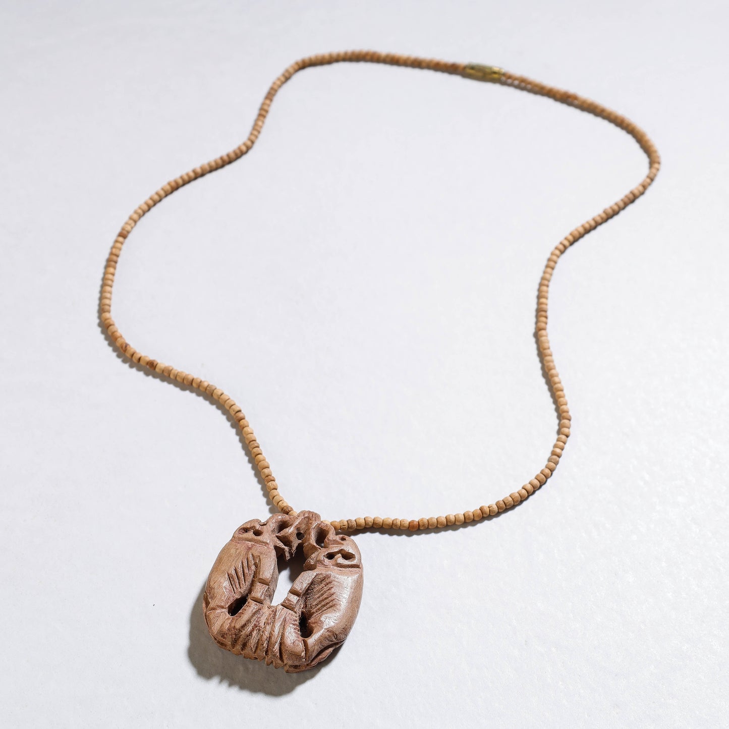  Fine Hand Carved Kadam Wooden Pendant Necklace 