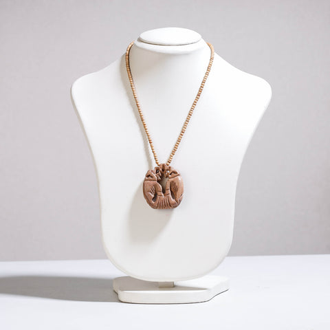  Fine Hand Carved Kadam Wooden Pendant Necklace 