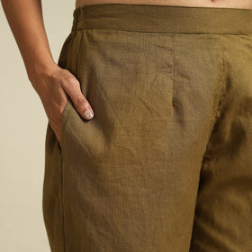Brown Flex Cotton Elasticated Plain Pant