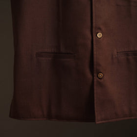 Flex cotton men plain nehru jacket 02 - handcrafted