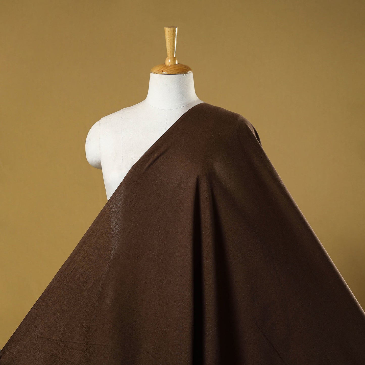 Brown - flex cotton prewashed plain fabric 08 - handcrafted