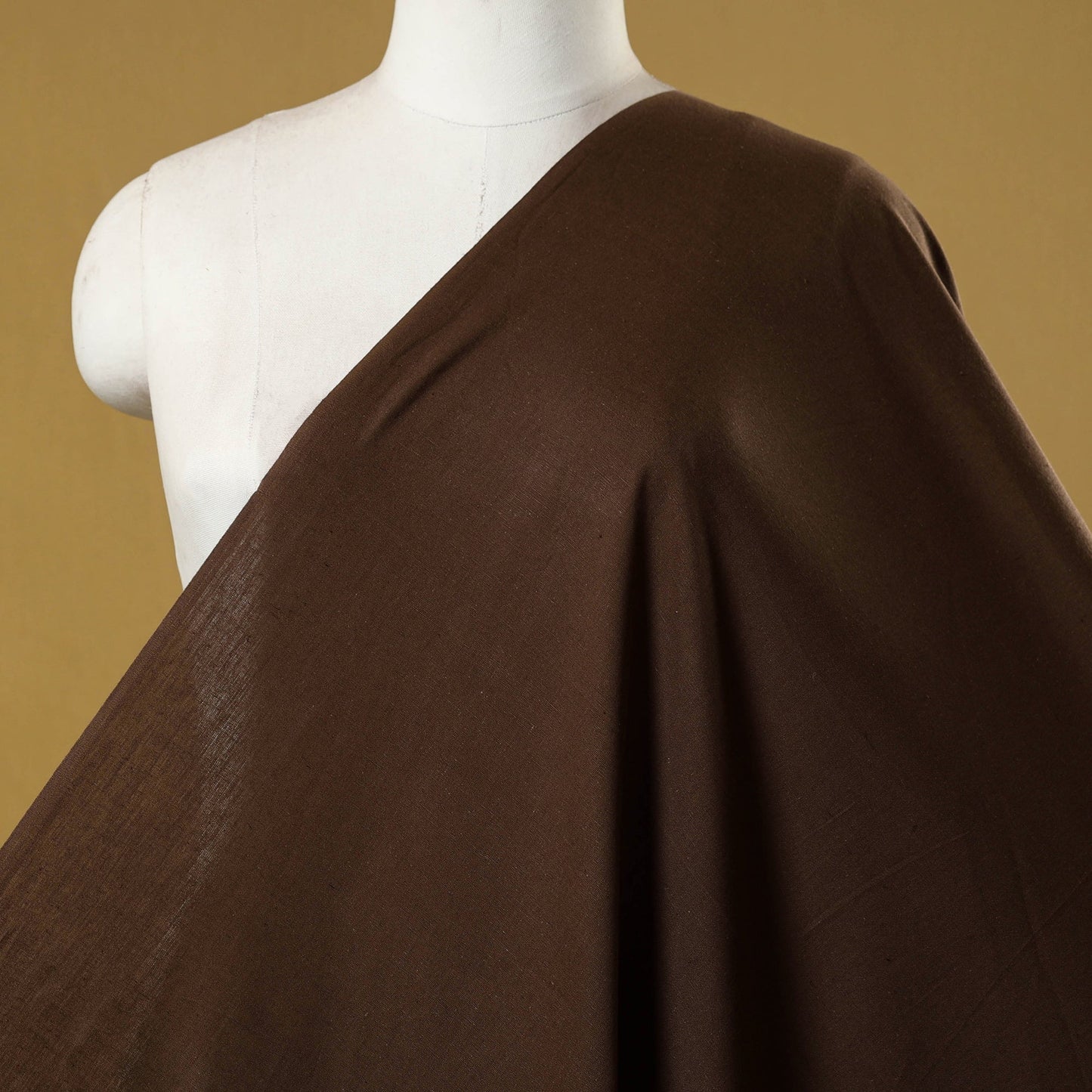 Brown - flex cotton prewashed plain fabric 08 - handcrafted