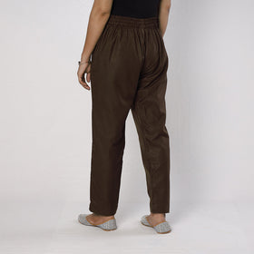 Buy Brown Flex Cotton Tapered Casual Pant for Women Online l iTokri.com