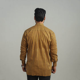  Brown Full Sleeve Cotton Men Jaipur Print Shirt 