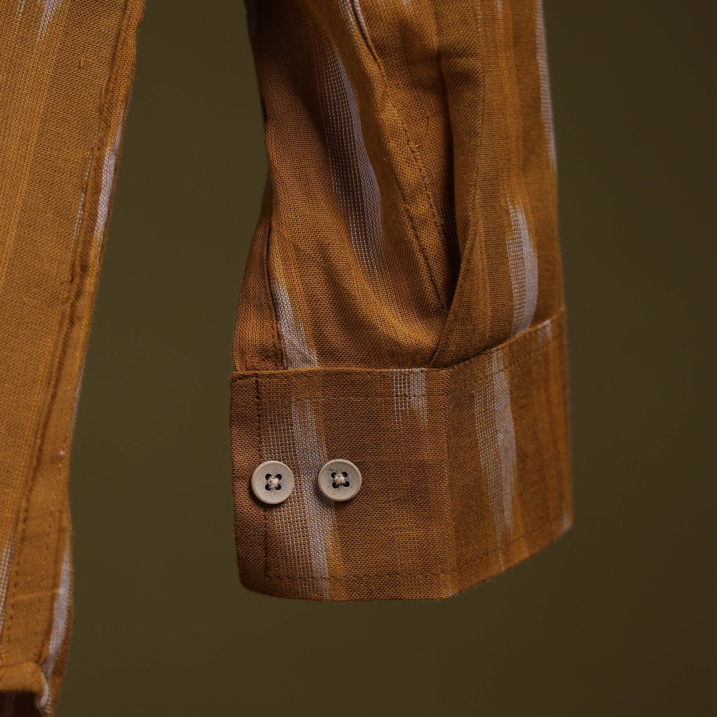 Brown - full sleeve cotton men pochampally ikat shirt 10