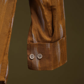 Brown - full sleeve cotton men pochampally ikat shirt 10