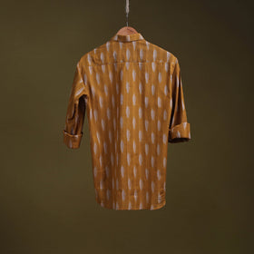 Brown - full sleeve cotton men pochampally ikat shirt 10