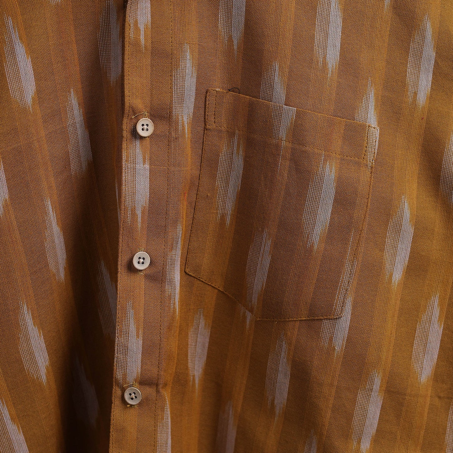 Brown - full sleeve cotton men pochampally ikat shirt 10