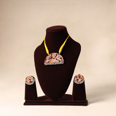 Brown German Silver Fabart Necklace Set