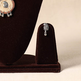 Brown - german silver jute necklace set 76 - handcrafted