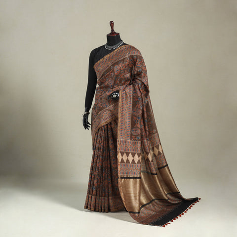 Ghicha Pallu Chanderi Silk Natural Dyed Ajrakh Print Saree