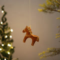 Brown - gingerbread horse - hand embroidered felt christmas