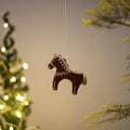 Gingerbread Horse Felt Ornament - Handmade Christmas Decor