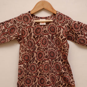 Girls kalamkari pure cotton kurta set (2-6 years) 16