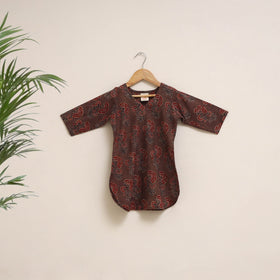 Brown - girls pure cotton kurta set (2-6 years) 14