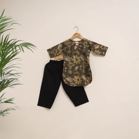 Brown - girls pure cotton kurta set (2-6 years) 15