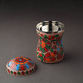 Multicolor Bengal Patua Handpainted Stainless Steel Multi Utility Canister