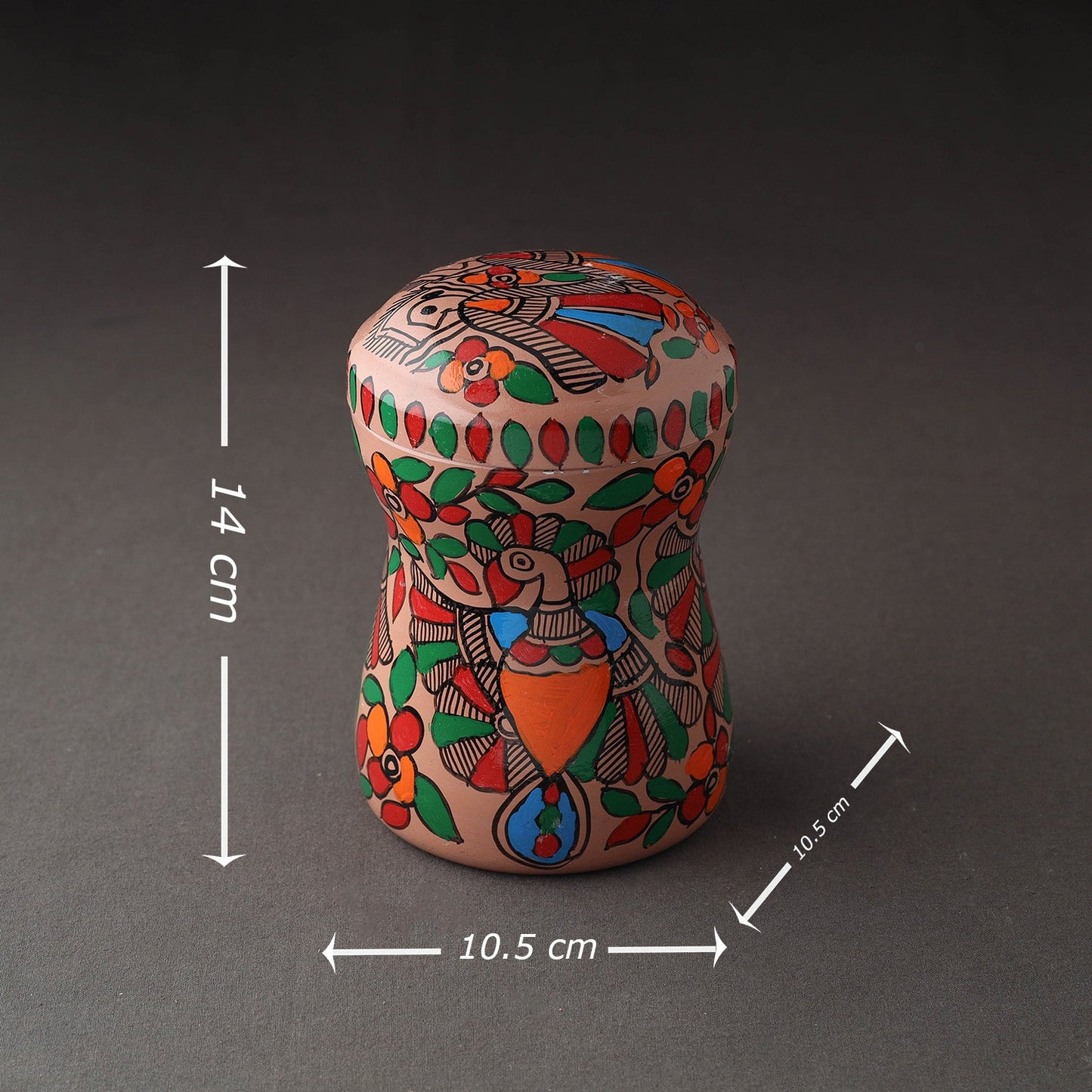 Brown Bengal Patua Handpainted Stainless Steel Multi Utility Canister