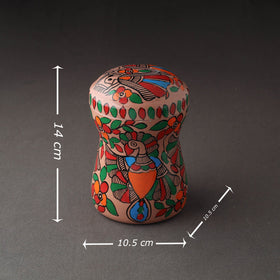 Brown Bengal Patua Handpainted Stainless Steel Multi Utility Canister