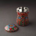 Multicolor Bengal Patua Handpainted Stainless Steel Multi Utility Canister