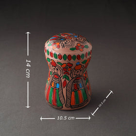 Brown Bengal Patua Handpainted Stainless Steel Multi Utility Canister