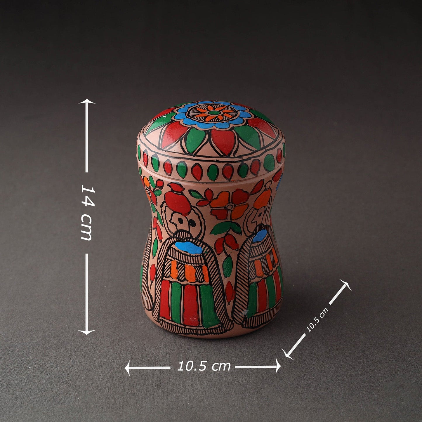 Multicolor Bengal Patua Handpainted Stainless Steel Multi Utility Canister