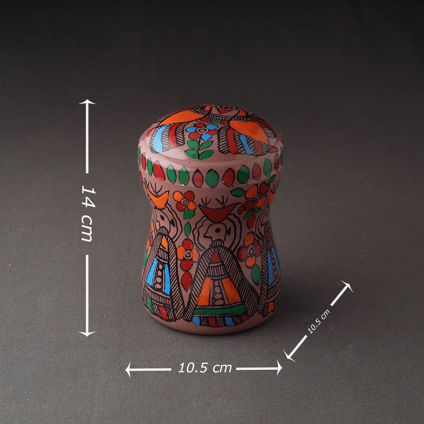 Brown Bengal Patua Handpainted Stainless Steel Multi Utility Canister