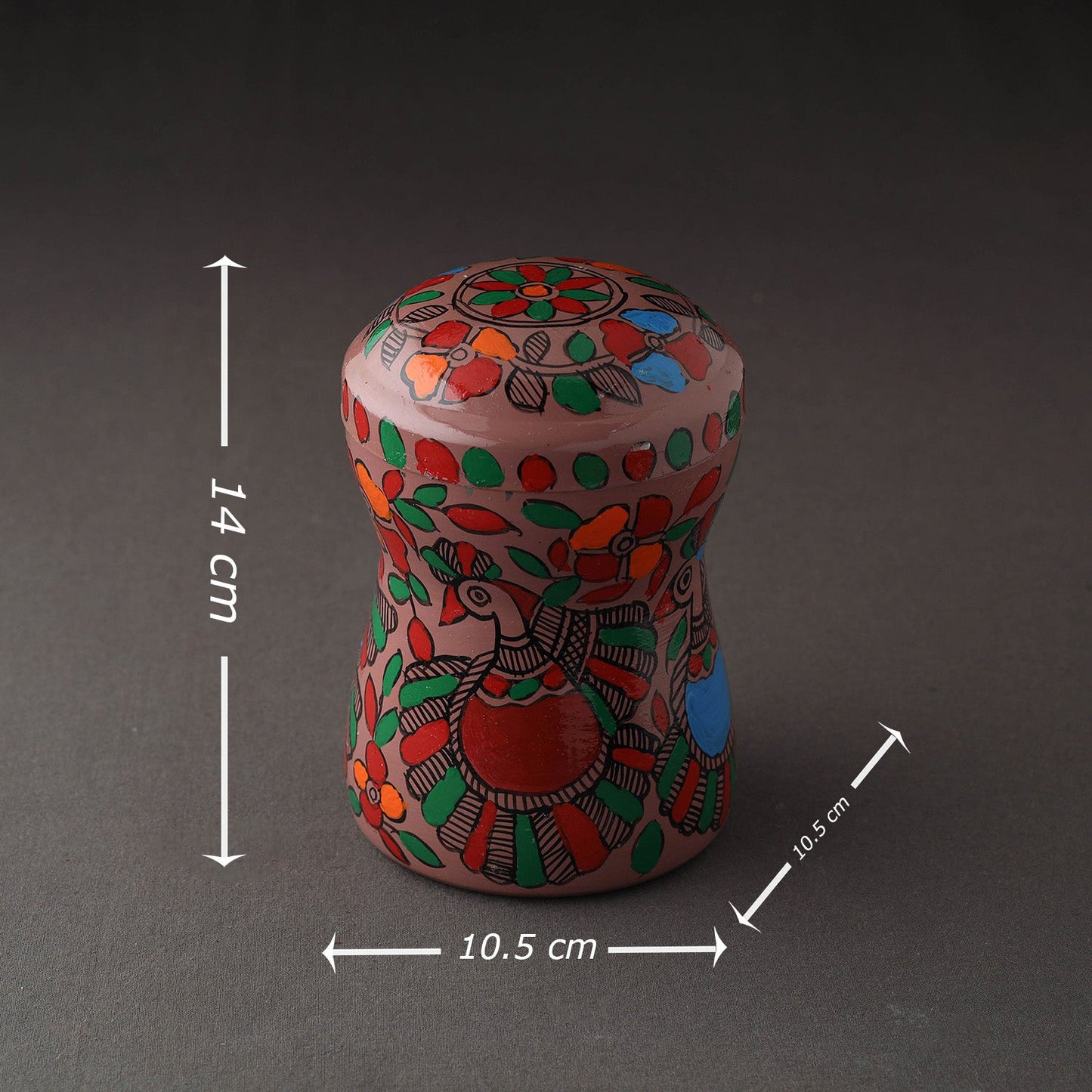 Brown Bengal Patua Handpainted Stainless Steel Multi Utility Canister