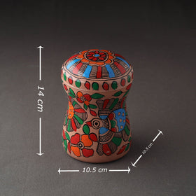 Multicolor Bengal Patua Handpainted Stainless Steel Multi Utility Canister