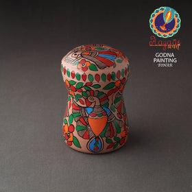 Brown Bengal Patua Handpainted Stainless Steel Multi Utility Canister