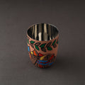 Godna Madhubani Brown Handpainted Stainless Steel Glass 