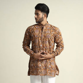  Bagru Block Printed Cotton Men Short Kurta 