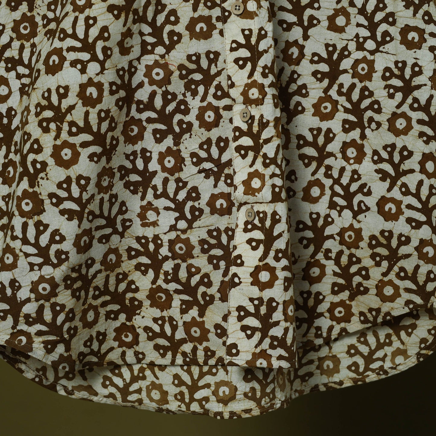 Half sleeve cotton men hand block batik print shirt 02